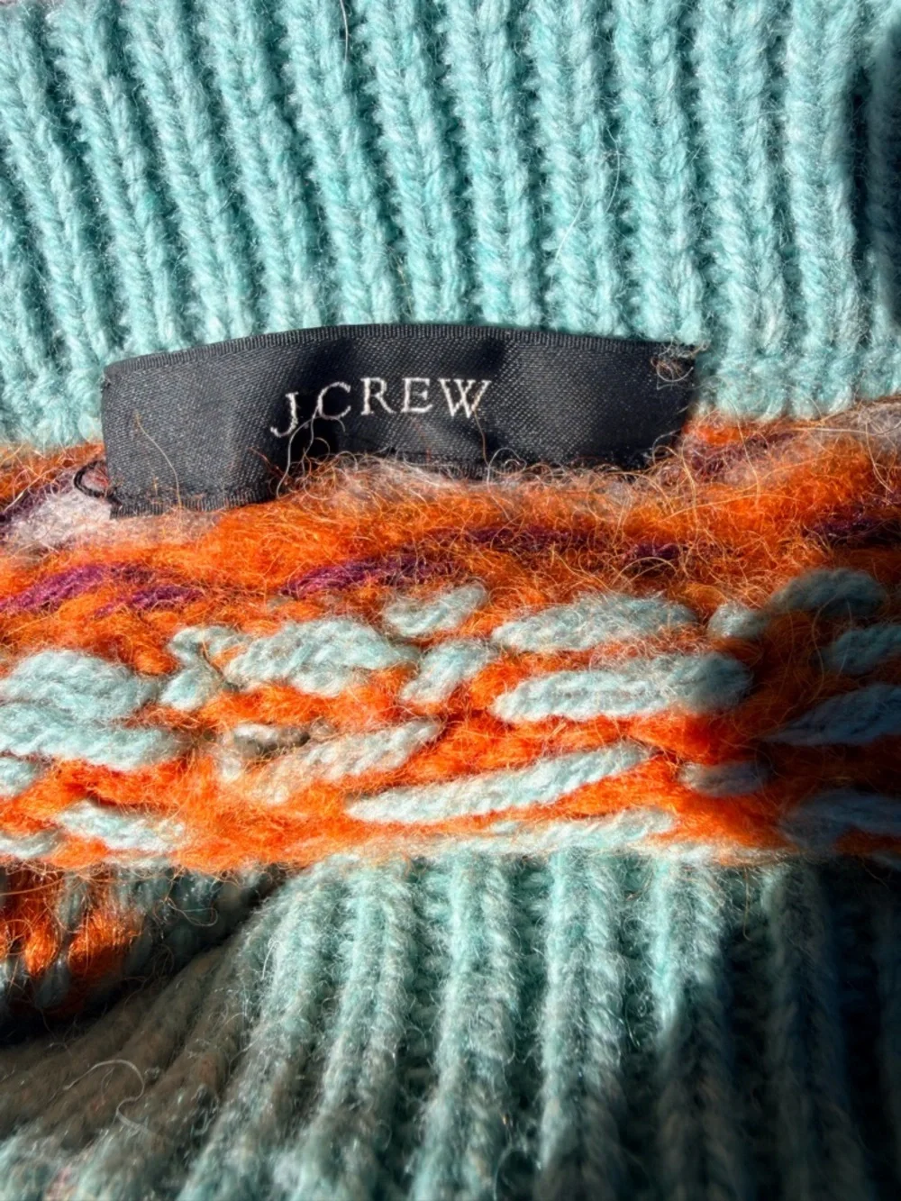 J. Crew Zigzag Fair Isle cable kit Crewneck Sweater Size Medium